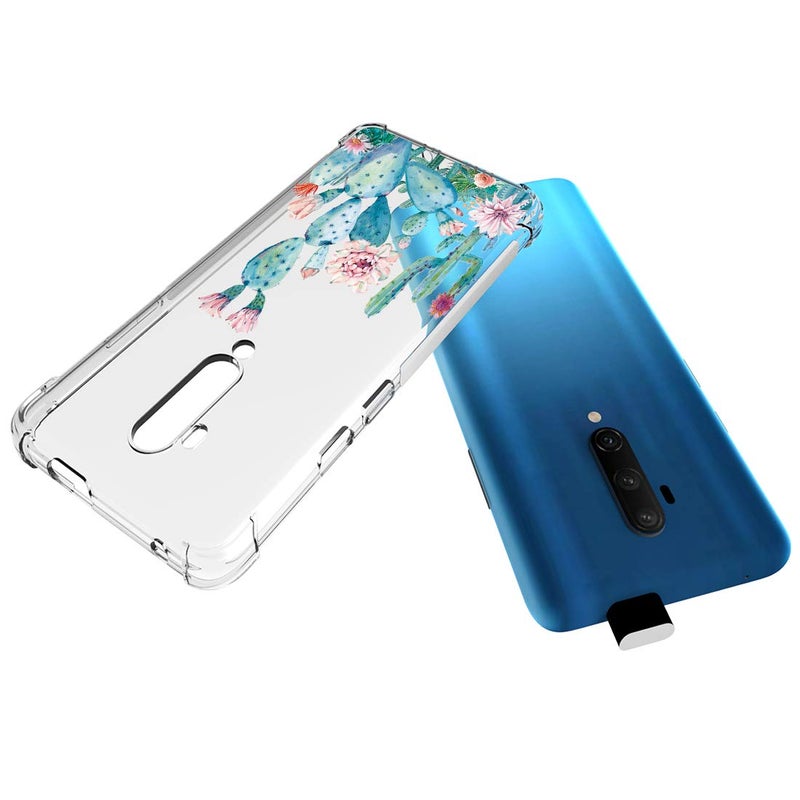 Sidande Designed for Oneplus 7T Pro case, Shockproof Clear Soft Flexible TPU Slim Protective Phone Case Cover for Oneplus 7T Pro 2019 (Cactus) - Image 4